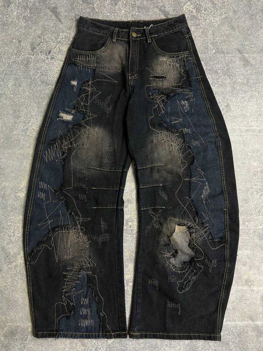 Джинсы opium archive custom distressed черные кастом чорні джинси S L