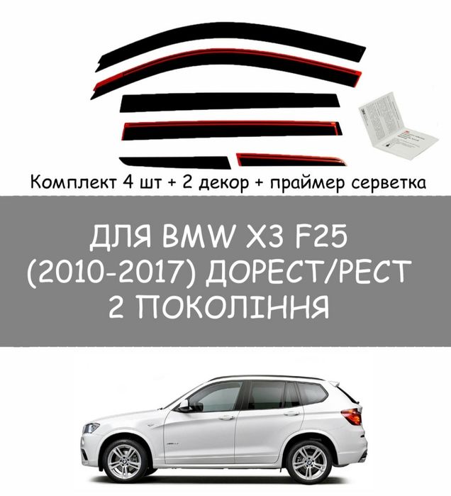 Плоскі вітровики, діфлектори бмв x3 f25