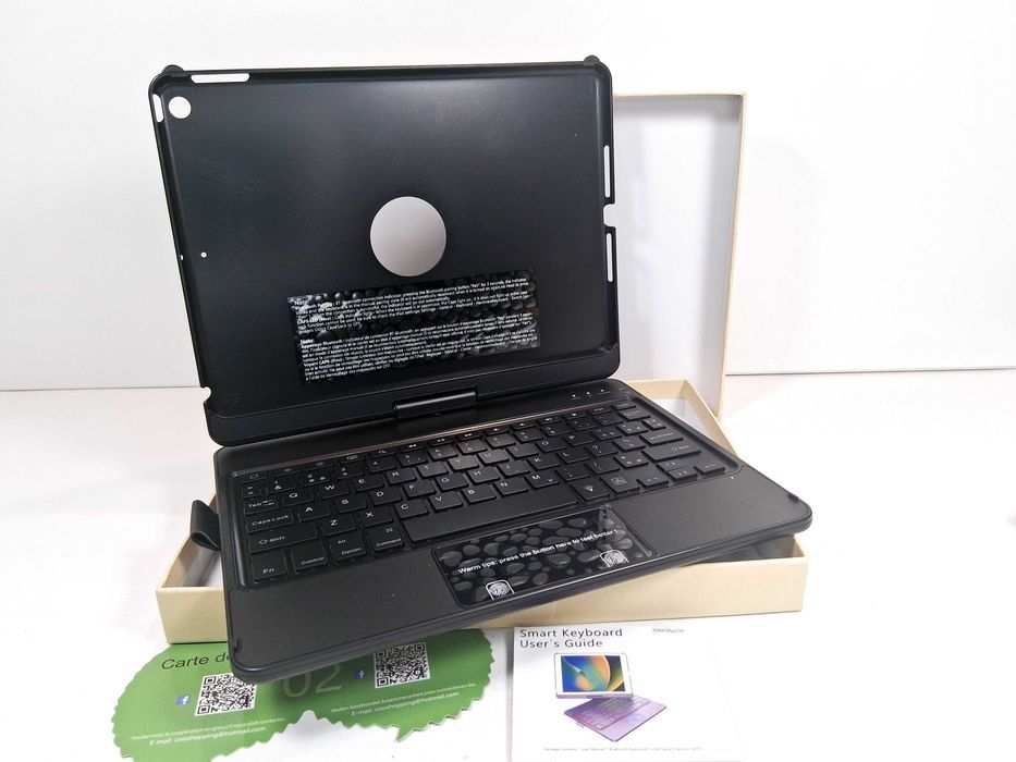 U292 Etui Z Klawiaturą Bluetooth Do iPad 9. Gen 10.2 Podświetlenie 360