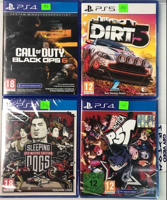 Gry PS4/PS5 Dirt 5 Persona 5 Call of Duty Black Ops 6 Sleeping Dogs