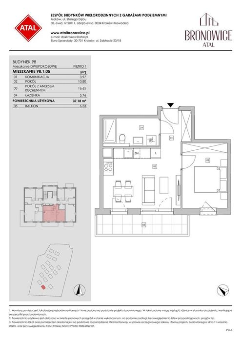 2-pokojowe mieszkanie 37m2 + balkon