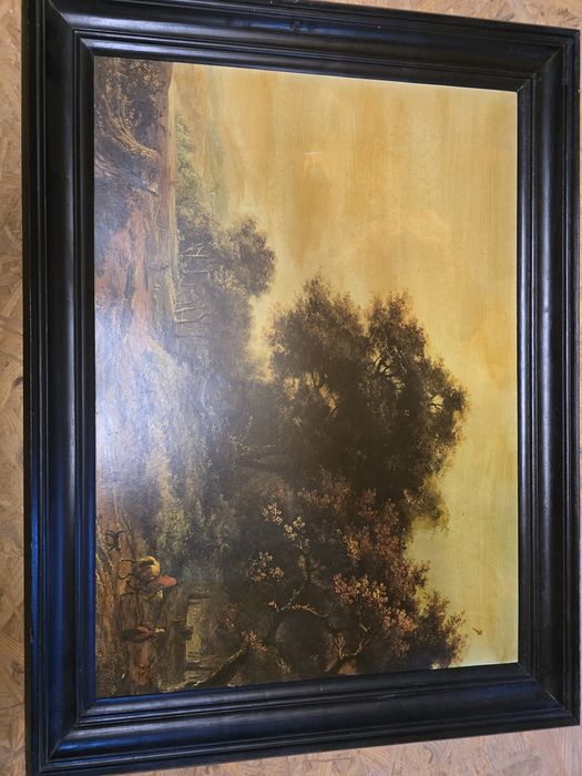 Oryginał w oleju obraz hobbema paedaggio  60x80