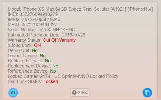 iPhone XS Max 64GB Face ID / R-SIM / тріснуте заднє скло
