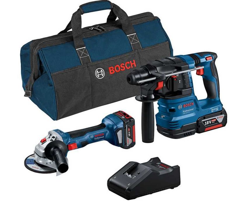 Młotowiertarka Bosch GBH 18V-22 szlifierka GWS 18V-7,aku,zestaw,torba