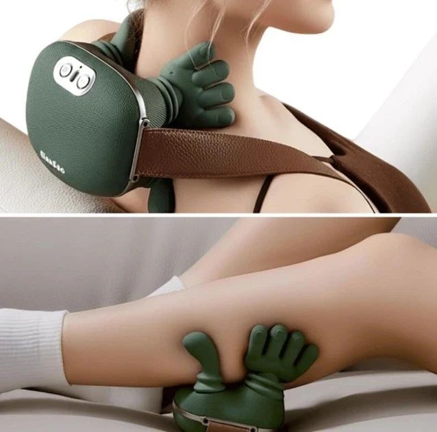 Аккумуляторний масажер для шиї та плечей біонічний з імітацією рук, ін