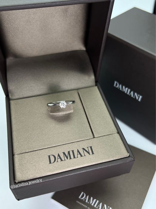 Золотое Кольцо DAMIANI Оригинал с бриллиантом 0.30ct