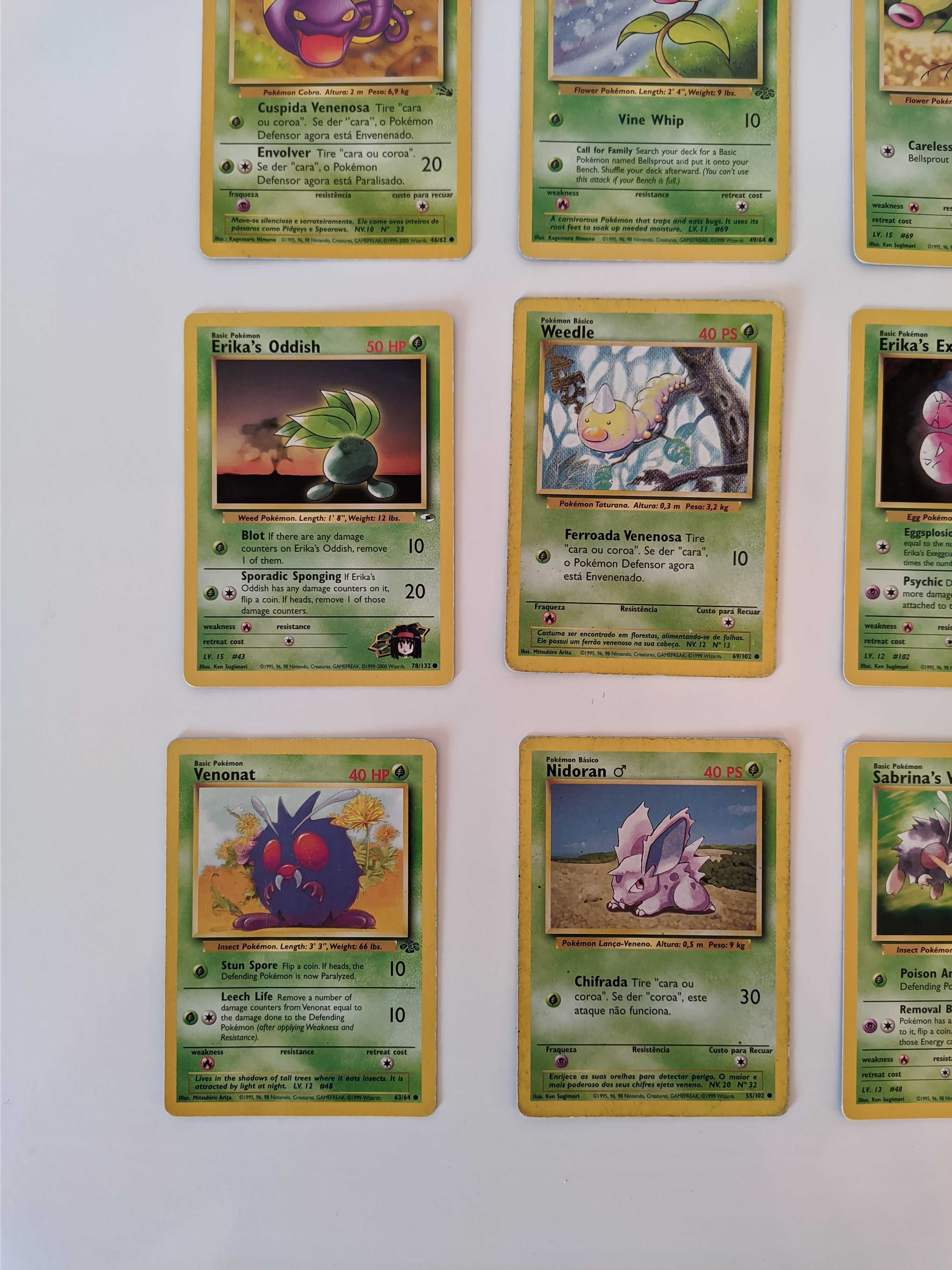 Conjunto de Cartas Pokémon Tipo Planta
