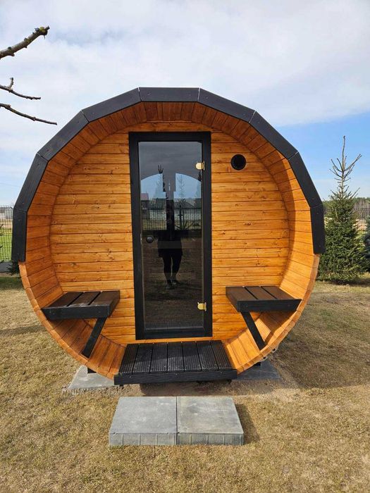 Sauna ogrodowa beczka DOSTĘPNA OD RĘKI + GRATIS