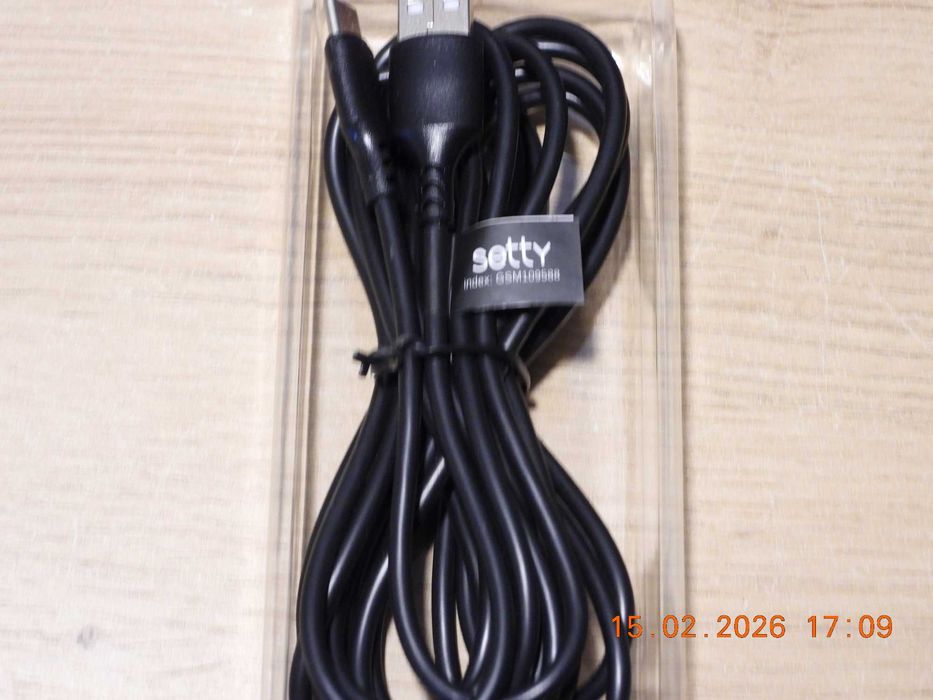 Setty KABEL USB - USB-C 3m  2A czarny NOWY