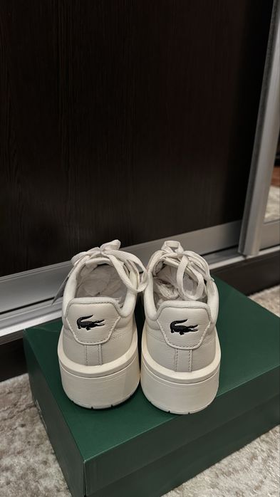 Оригінальні жіночі кеди Lacoste L001 Platform (Крем/Off-white)