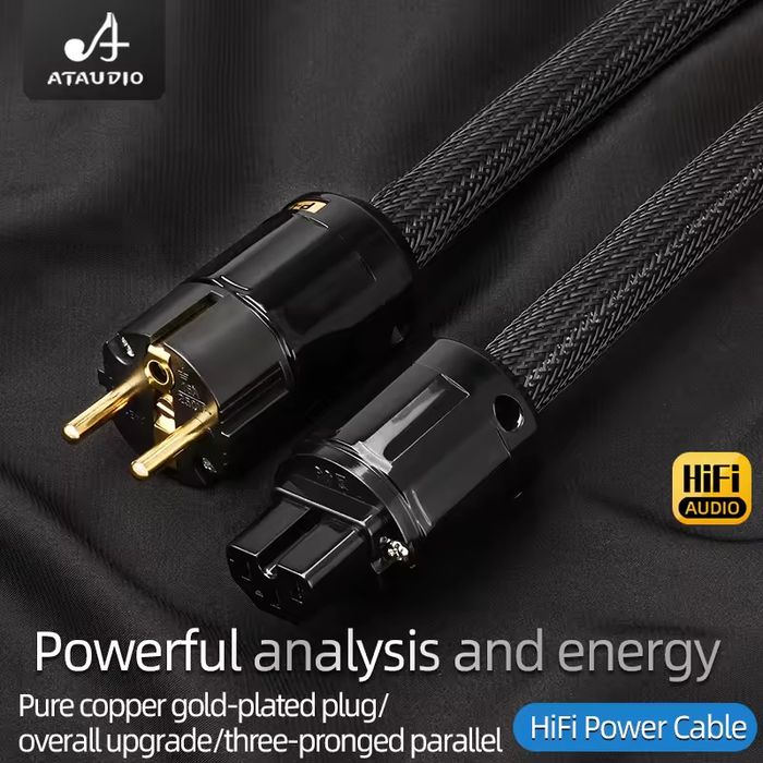 Kabel zasilający AC do wzmacniacza głośnikowego.