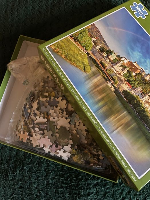 Puzzle 1000 50x70cm miasto tęcza rzeka