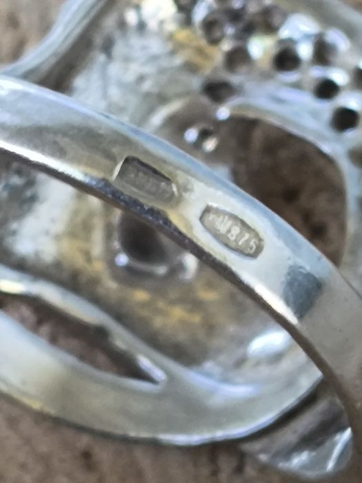 Srebrny stary artystyczny pierścionek twarz ,vintage