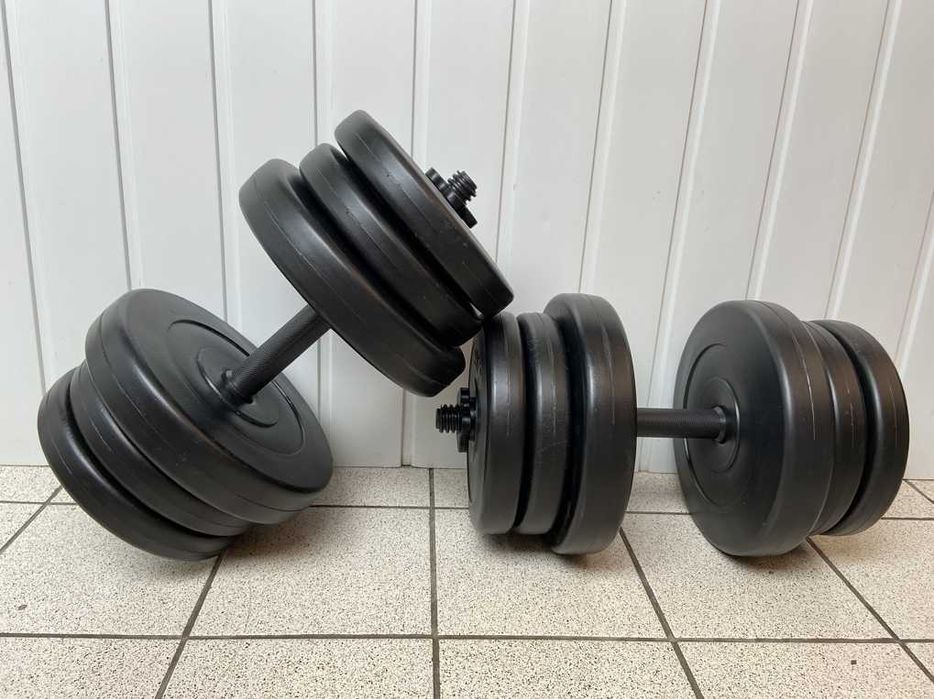 Гантелі 2 по 20 кг розбірні набірні покриті пластиком гантели