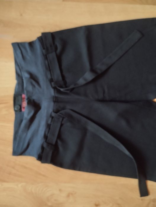 Czarne spodnie ciążowe szerokie nogawki r. 36/38