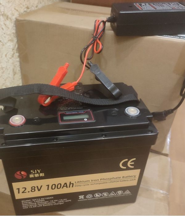 Літій-залізо-фосфатний акумулятор SJY LiFePO₄ 12V 100Ah LCD (1280Wh)