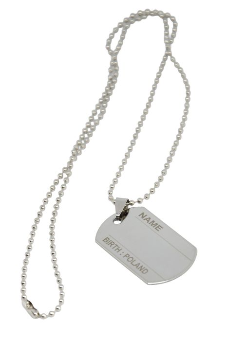 Nieśmiertelnik stal nierdzewna zawieszka łańcuszek hania