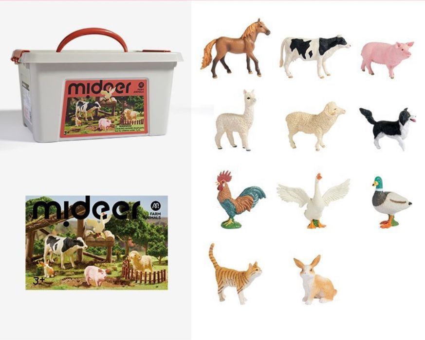 Набір фігурок тварин На фермі mideer