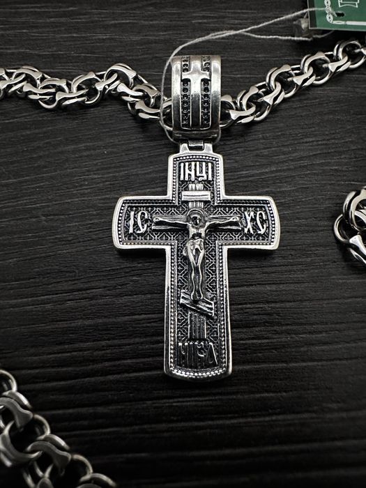 Серебряная цепочка с крестиком 925 пробы
