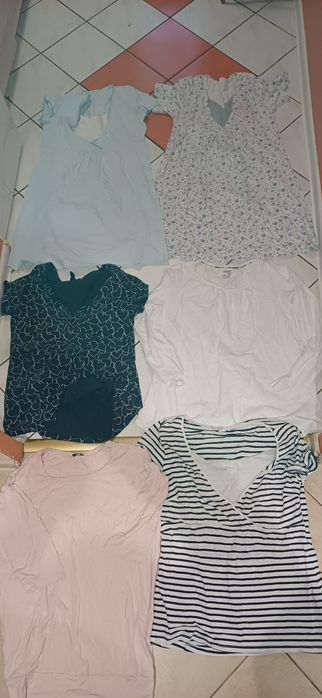 ubrania ciążowe r. M/L (30 sztuk) + koszule do karmienia