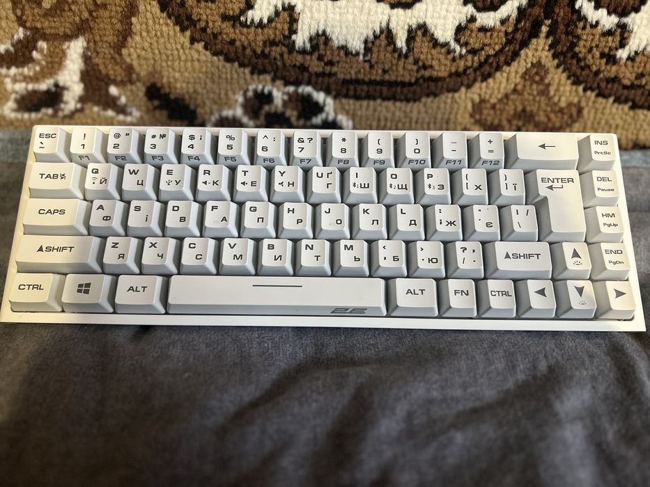 Клавиатура мембранная 2E Gaming Keyboard KG350 rgb 68 white