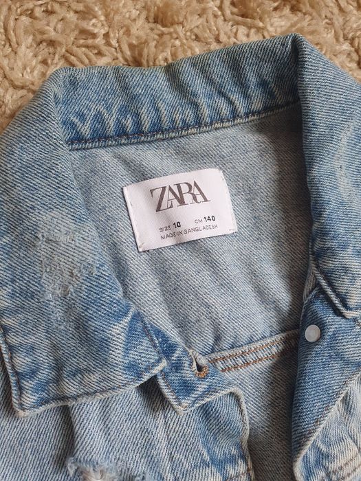 Куртка Zara 140 джинсовая для девочки джинсы 9 - 10 лет бомбер