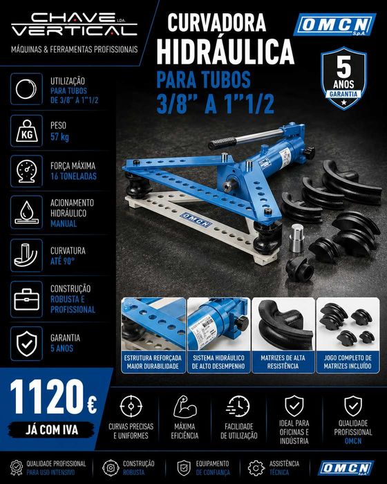 CURVADORA HIDRÁULICA PARA TUBOS DE 3/8″ A 1″1/2 OMCN LL29