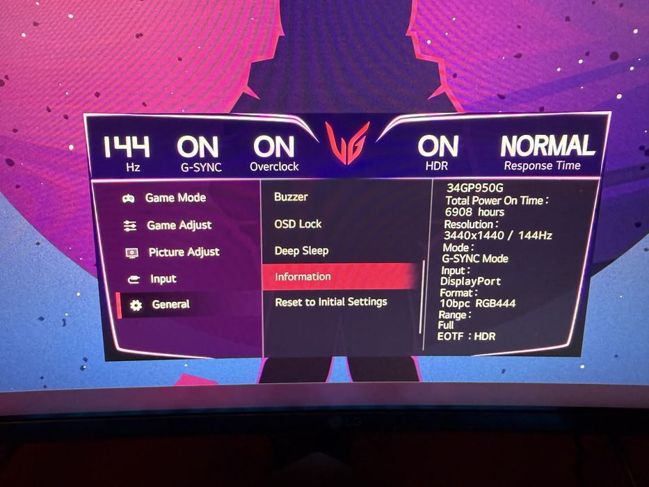 Monitor LG Ultragear 34GP950G (34", 3440x1440p ultrawide 21:9)