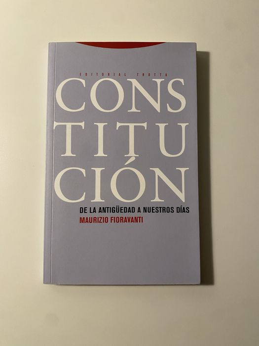 “Constitúcion, de la antiguëdad a nuestros dias”, Maurizio Fioravanti