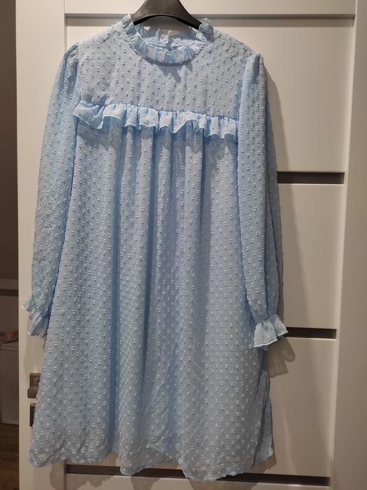 Sukienka żakardowa niebieska M