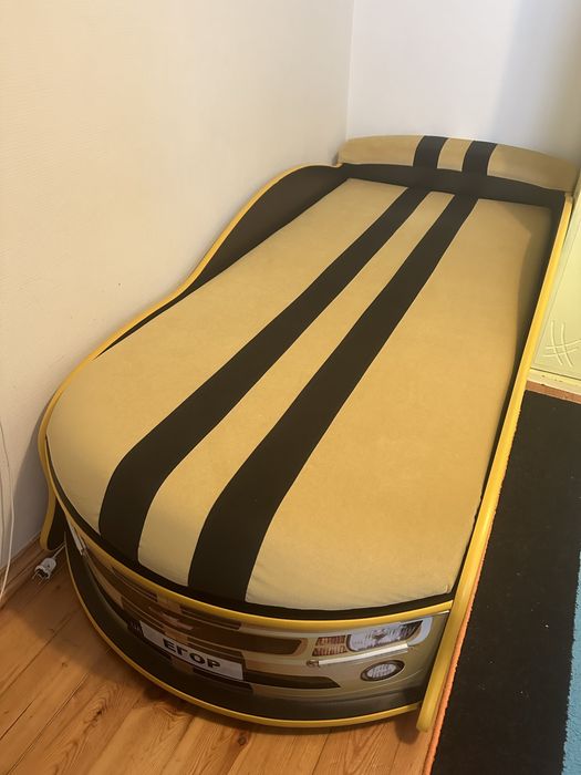 Ліжко машина Камаро жовта Mebelkon 180*80 з під. механізмом