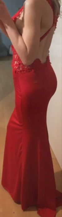 Czerwona sukienka rybka s/m