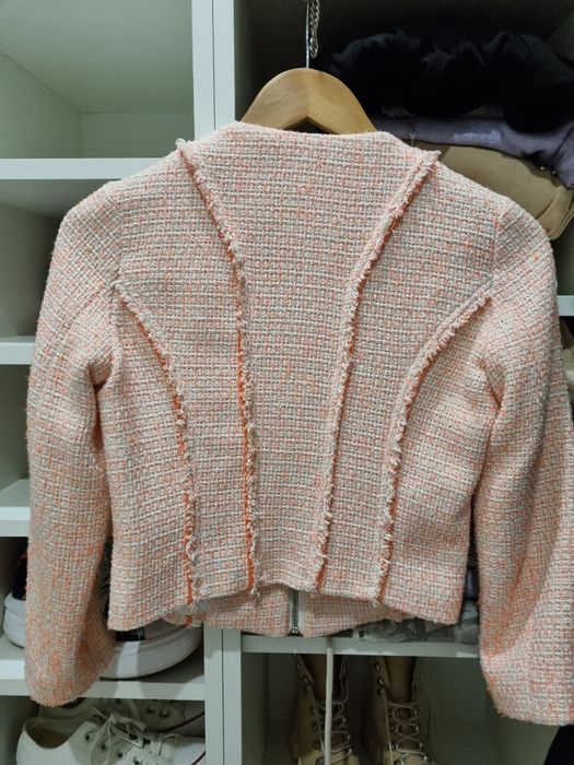 Blazer curto rosa salmão