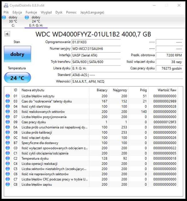 Dysk do NAS Western Digital 4TB WD4000FYYZ 3,5 SATA Gwarancja!