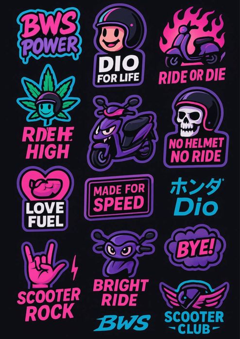 Наклейки для мопедов/шлемов