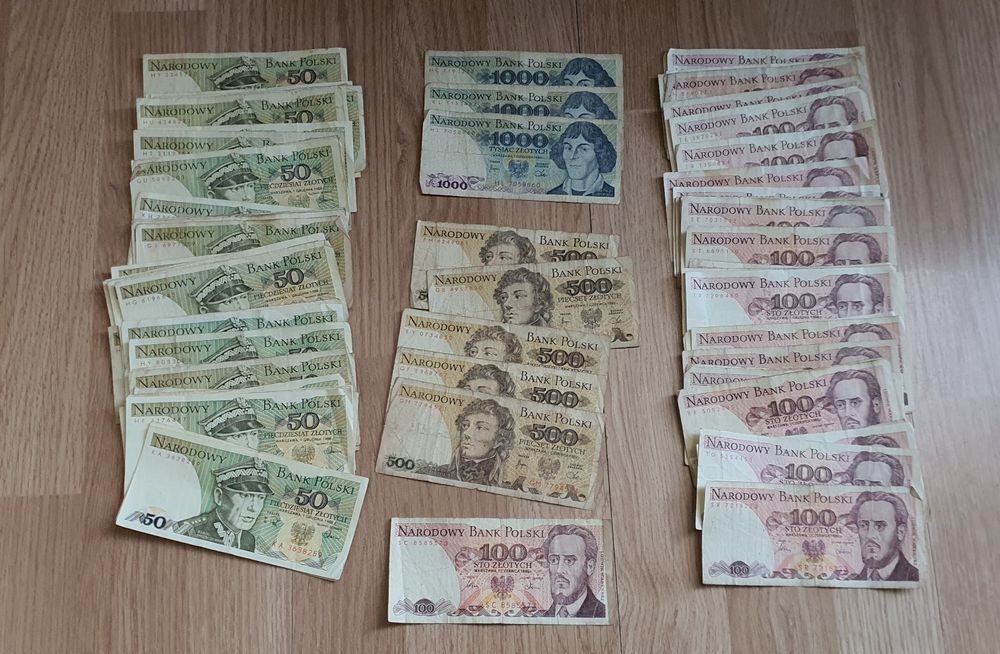 Banknoty kasa pieniądze kolekcja Prl 89szt