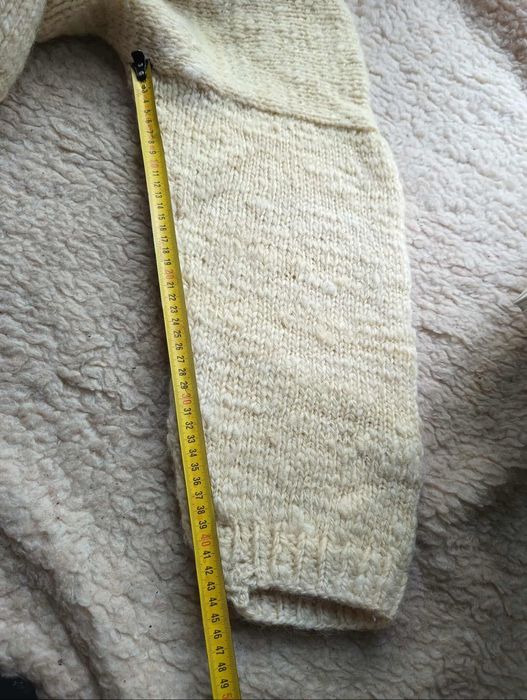 Sweter kremowy wełniany, wełna luźny 36 S