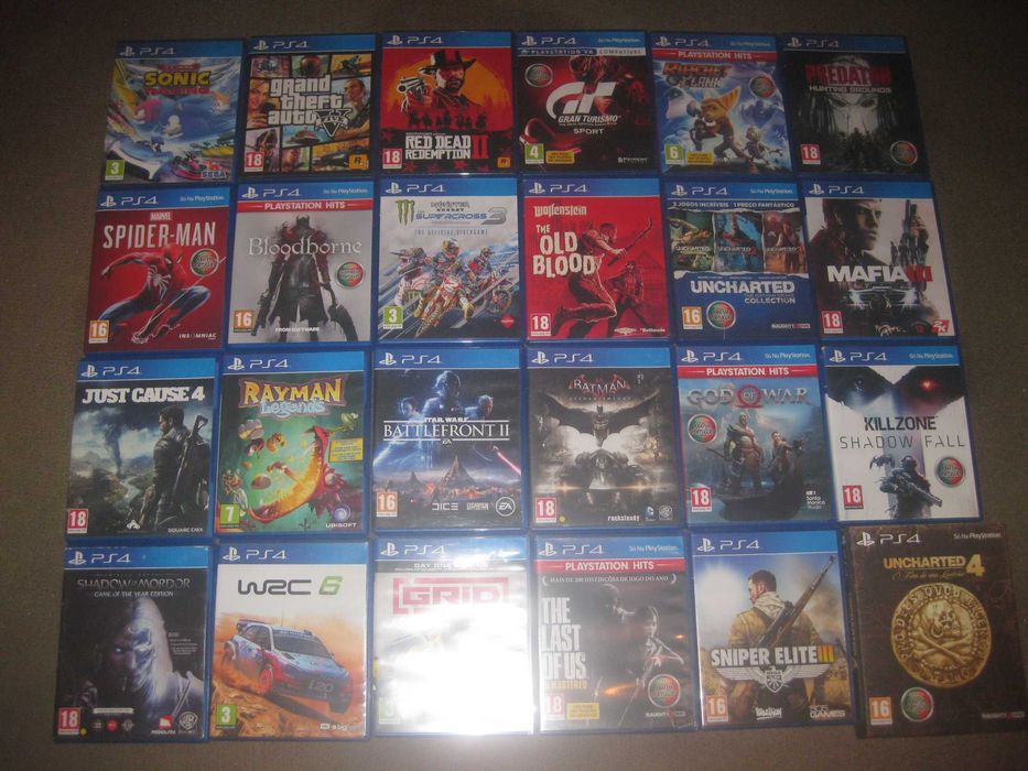 48 Jogos para a Playstation 4 em estado Impecável!