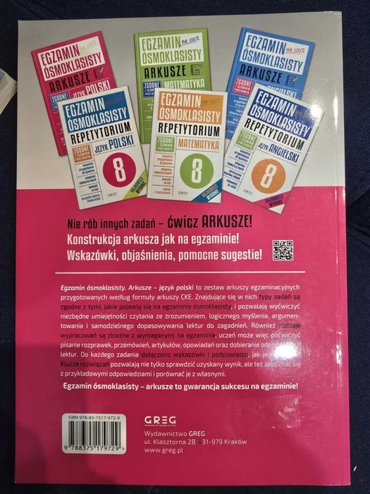 Arkusze do egzaminu ósmoklasisty z j. Polskiego