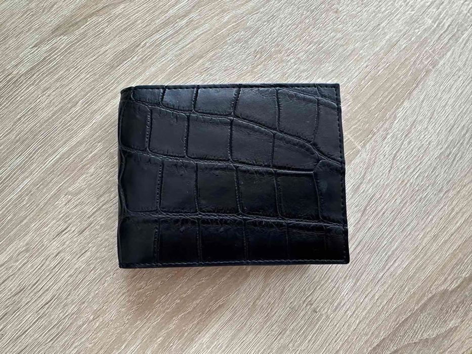 Зажим для денег из нат. кожи крокодила питона черный, коричневый