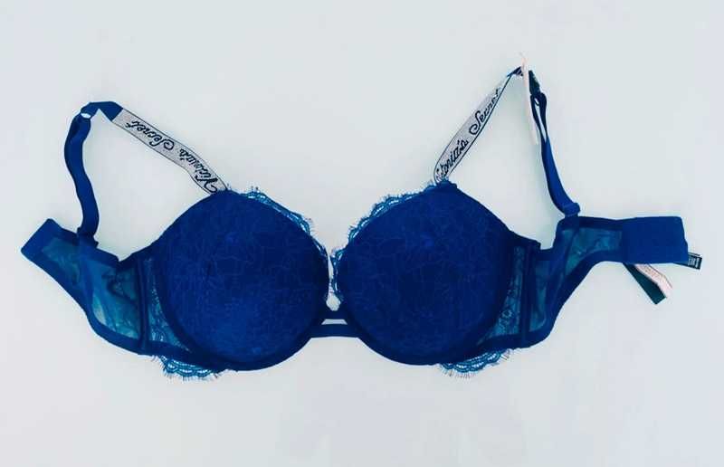 Nowy granatowy biustonosz push up Victoria`s Secret (38D)