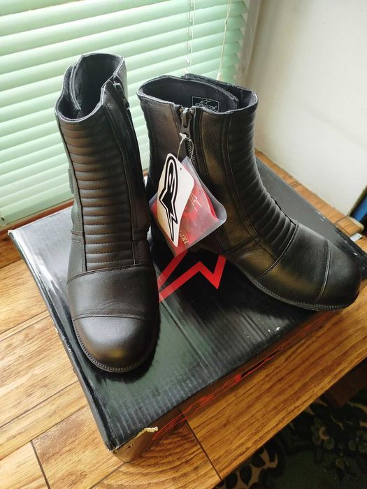 Мотоботи мотоботинки моточеревики шкіряні Alpinestars Harlem Air Black розміри 42,44