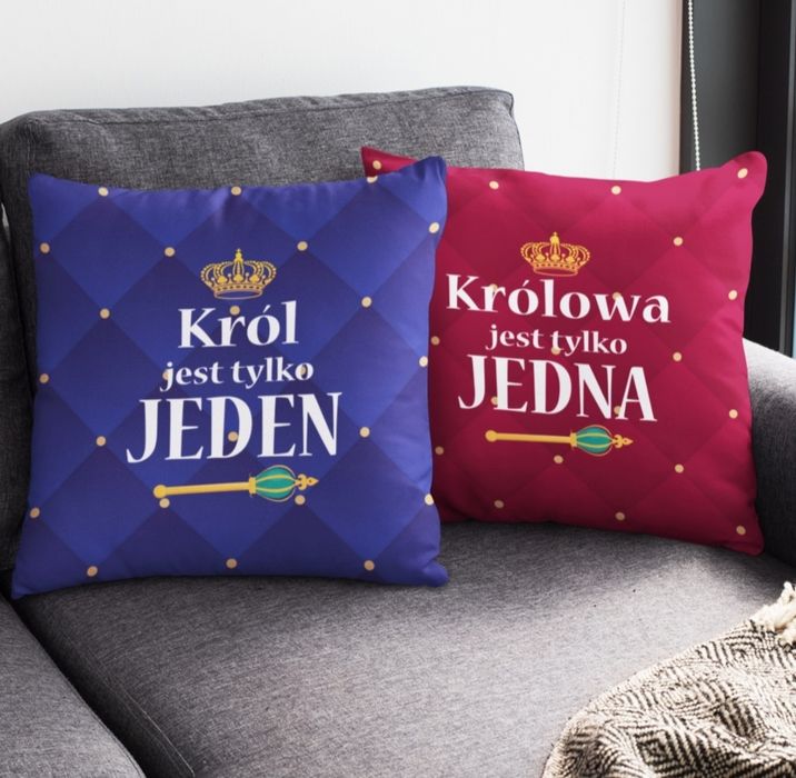 Nowa poduszka "Królowa jest tylko jedna" poszewka+wkład 40x40cm