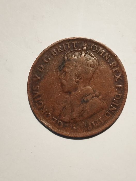 Moeda de One Half Penny 1922 Austrália em Cobre