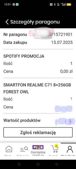 Realne C71  8/256  na gwarancji