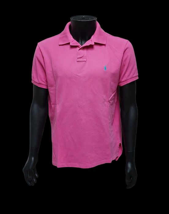 Różowa bawełniana koszulka polo męska POLO RALPH LAUREN, R. L