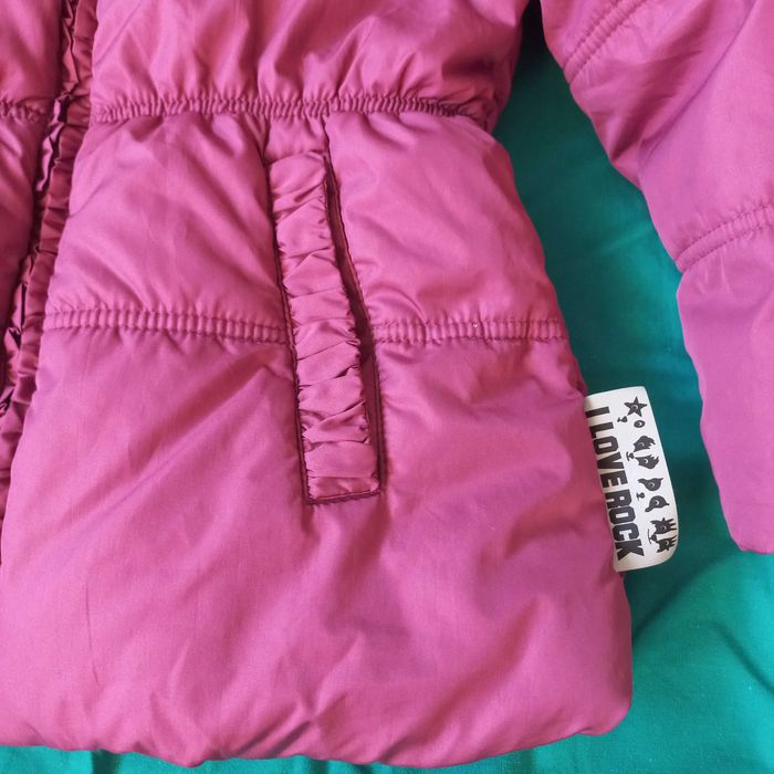 Kurtka dziewczęca 104 zebra  kolor ciemny różowy