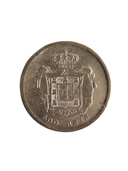 Três Raras Moedas Portuguesas de 500 Réis em Prata – 1858, 1899 e 1907