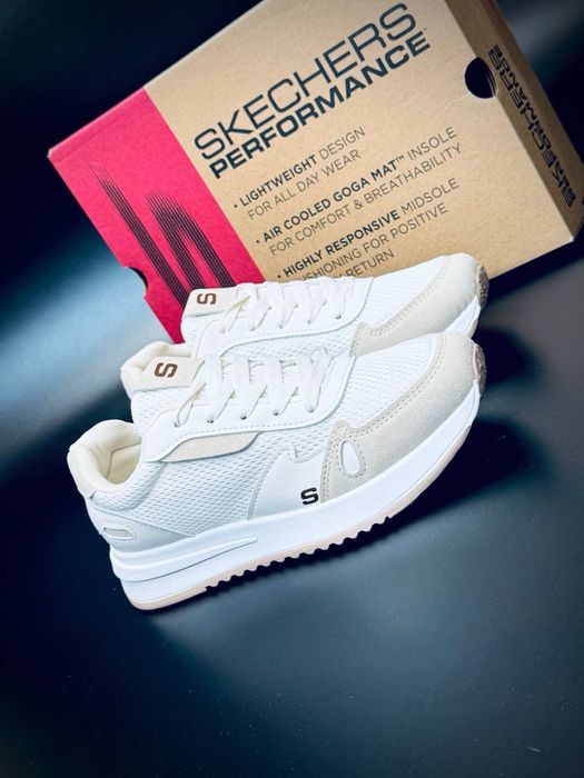 Жіночі кросівки skechers Performance бежеві кросовки скечерс/скечирс