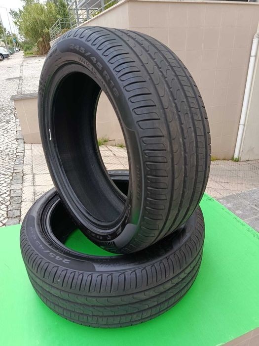 Pneus Pirelli Cinturato P7 RunFlat 245/45/18, completamente novos (rodaram 1.500Km)
